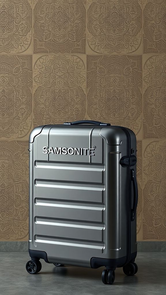 Valise Samsonite en métal gris